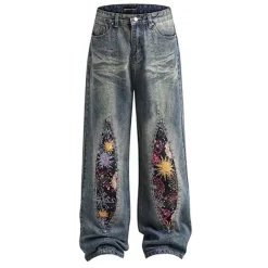 Jeans*Boogzel Clothing Celestial Magic Wide Leg Jeans Blue