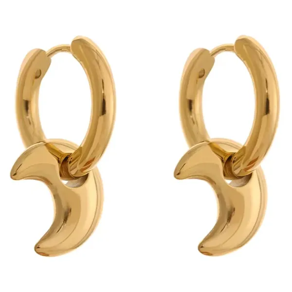 Earrings*Boogzel Clothing Celestial Moon Drop Hoops Earrings