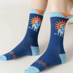 Socks*Boogzel Clothing Celestial Sun and Lion Print Socks Blue