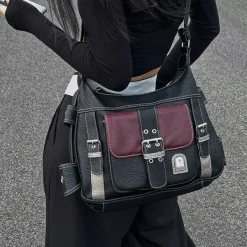 Bags & Purses*Boogzel Clothing Check Yourself Shoulder Bag Black/red