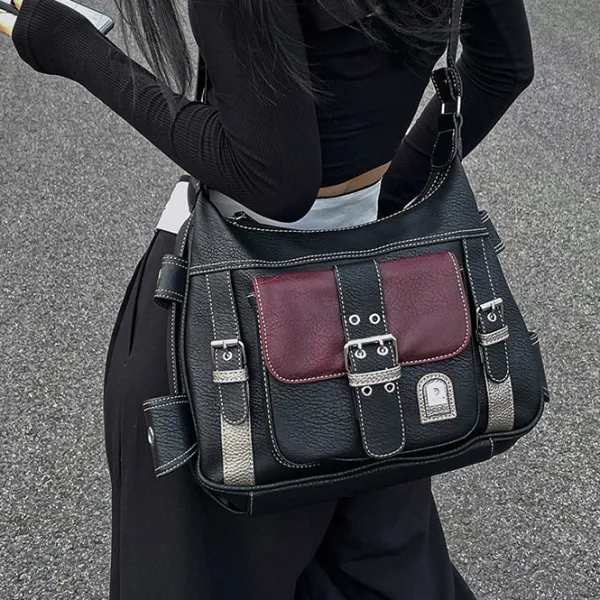 Bags & Purses*Boogzel Clothing Check Yourself Shoulder Bag Black/red