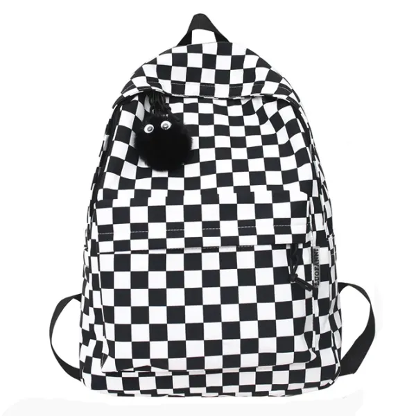 Bags & Purses*Boogzel Clothing Checkered Canvas Backpack Black/white