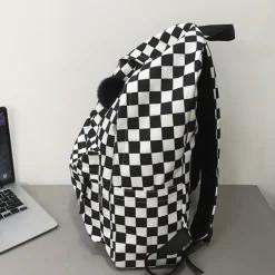 Bags & Purses*Boogzel Clothing Checkered Canvas Backpack Black/white