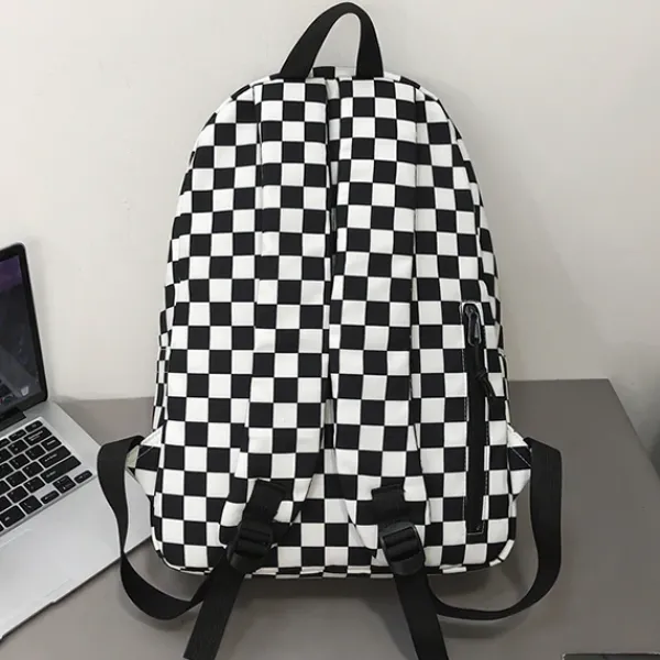 Bags & Purses*Boogzel Clothing Checkered Canvas Backpack Black/white