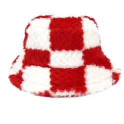 Hats*Boogzel Clothing Checkered Fuzzy Bucket Hat