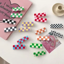 Other|Hair Accessories*Boogzel Clothing Checkered Hair Clips