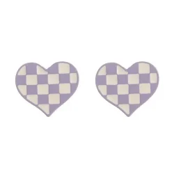 Earrings*Boogzel Clothing Checkered Heart Earrings