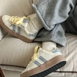 Aesthetic Sneakers*Boogzel Clothing Cheese Print Aesthetic Sneakers Blue/yellow