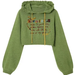 Hoodies*Boogzel Clothing Chemistry Knit Cropped Hoodie
