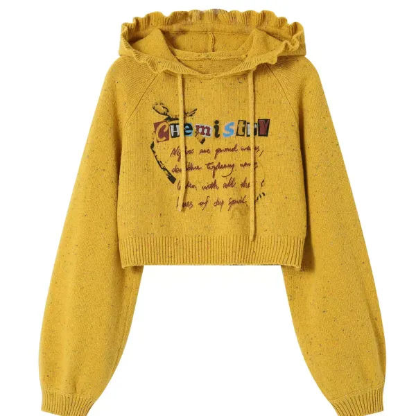 Hoodies*Boogzel Clothing Chemistry Knit Cropped Hoodie