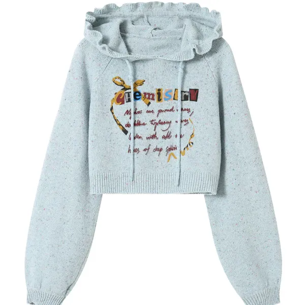 Hoodies*Boogzel Clothing Chemistry Knit Cropped Hoodie