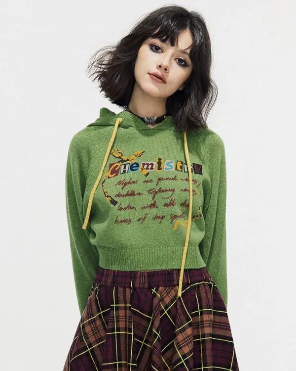 Hoodies*Boogzel Clothing Chemistry Knit Cropped Hoodie
