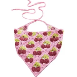 Other|Hats*Boogzel Clothing Cherry Crochet Hair Scarf Pink
