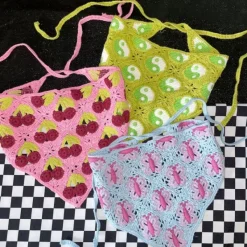 Other|Hats*Boogzel Clothing Cherry Crochet Hair Scarf Pink