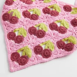 Other|Hats*Boogzel Clothing Cherry Crochet Hair Scarf Pink
