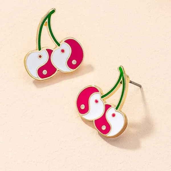 Earrings*Boogzel Clothing Yin Yang Earrings Cherry