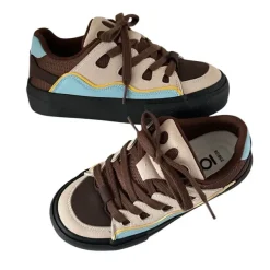 Aesthetic Sneakers*Boogzel Clothing Chocolate Wave Skater Sneakers Brown