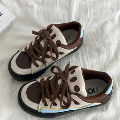 Aesthetic Sneakers*Boogzel Clothing Chocolate Wave Skater Sneakers Brown
