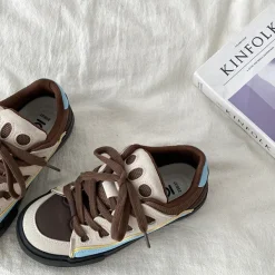 Aesthetic Sneakers*Boogzel Clothing Chocolate Wave Skater Sneakers Brown
