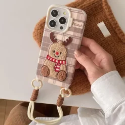 Iphone Cases*Boogzel Clothing Christmas Deer Embroidery iPhone Case Brown