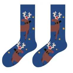 Socks*Boogzel Clothing Christmas Deer Socks Blue