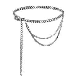 Belts & Chains*Boogzel Clothing Chunky Layered Chain Belt Silver