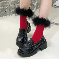 Socks*Boogzel Clothing Coffee Cream Fluffy Socks