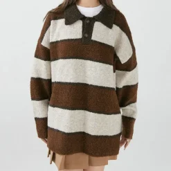 Striped Sweaters|Sweaters*Boogzel Clothing Coffee Shop Striped Pullover