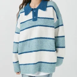 Striped Sweaters|Sweaters*Boogzel Clothing Coffee Shop Striped Pullover