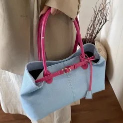 Bags & Purses|Belts & Chains*Boogzel Clothing Color Block Denim Belted Bag