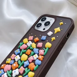 Iphone Cases*Boogzel Clothing Colorful Flowers iPhone Case Brown