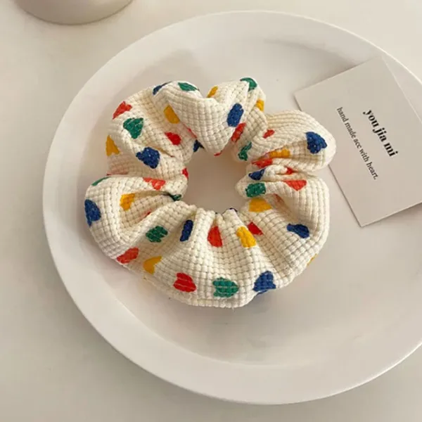 Hair Accessories*Boogzel Clothing Colorful Hearts Scrunchie Multi