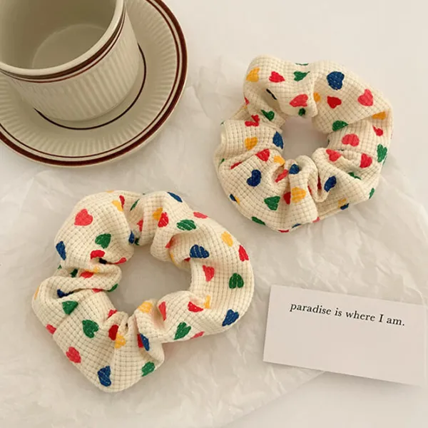 Hair Accessories*Boogzel Clothing Colorful Hearts Scrunchie Multi