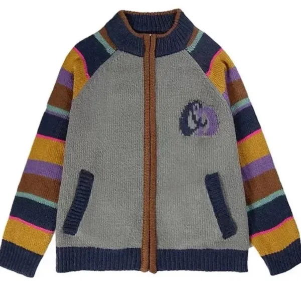 Sweaters*Boogzel Clothing Colorful Striped Indie Kid Zip Sweater Multi