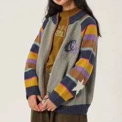 Sweaters*Boogzel Clothing Colorful Striped Indie Kid Zip Sweater Multi