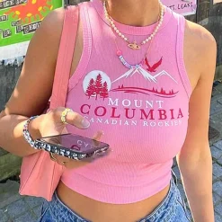 Y2K Tops|Crop Tops*Boogzel Clothing Columbia Tank Top Pink