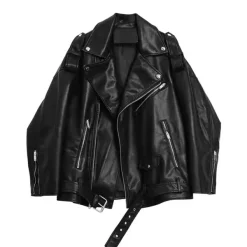 Coats & Jackets*Boogzel Clothing Come As You Are Grunge Leather Jacket Black