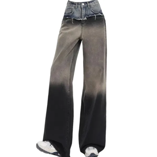Jeans*Boogzel Clothing Control Freak Layered Baggy Jeans Black/blue