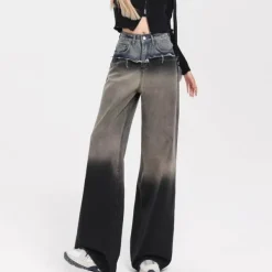 Jeans*Boogzel Clothing Control Freak Layered Baggy Jeans Black/blue