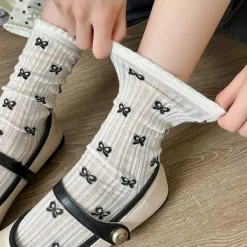 Socks*Boogzel Clothing Coquette Aesthetic Bow Pattern Socks