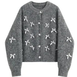 Knit Cardigans*Boogzel Clothing Coquette Aesthetic Cardigan Grey