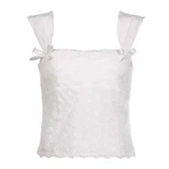Crop Tops*Boogzel Clothing Coquette Aesthetic Lace Top White