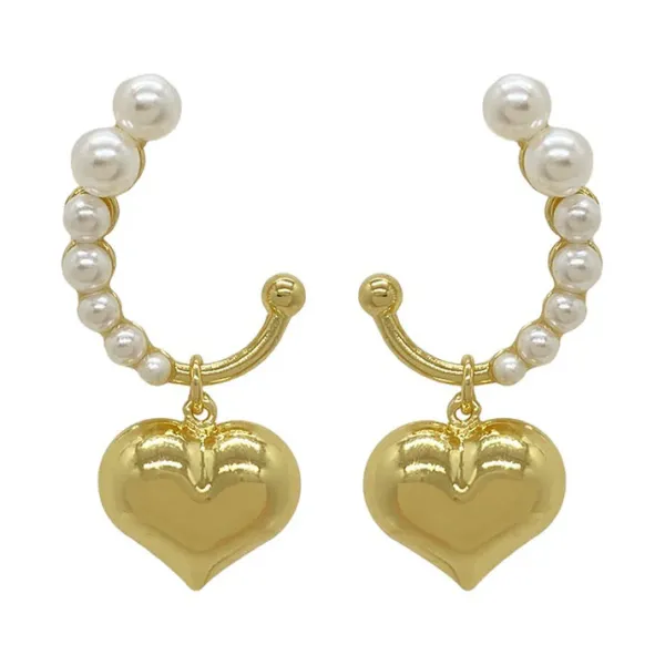 Earrings*Boogzel Clothing Coquette Aesthetic Mini Heart Earrings Gold