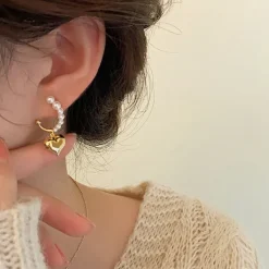 Earrings*Boogzel Clothing Coquette Aesthetic Mini Heart Earrings Gold