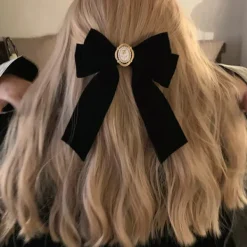 Hair Accessories*Boogzel Clothing Coquette Aesthetic Velvet Hair Bow Black