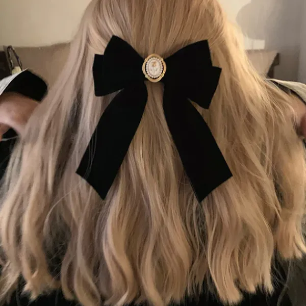 Hair Accessories*Boogzel Clothing Coquette Aesthetic Velvet Hair Bow Black