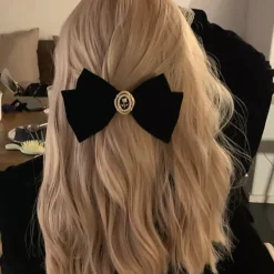 Hair Accessories*Boogzel Clothing Coquette Aesthetic Velvet Hair Bow Black