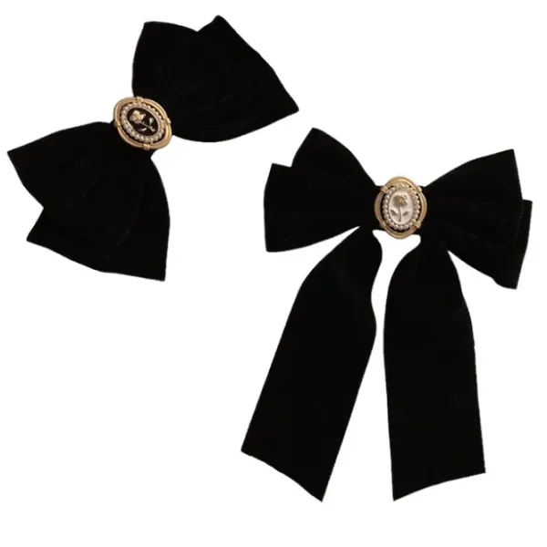 Hair Accessories*Boogzel Clothing Coquette Aesthetic Velvet Hair Bow Black