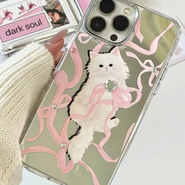 Iphone Cases*Boogzel Clothing Coquette Bow & Kitten iPhone Case Pink