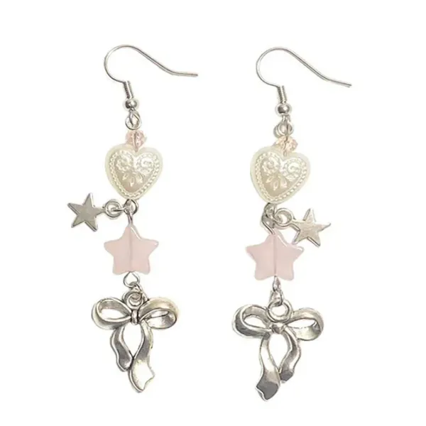 Earrings*Boogzel Clothing Coquette Bow Drop Earrings White